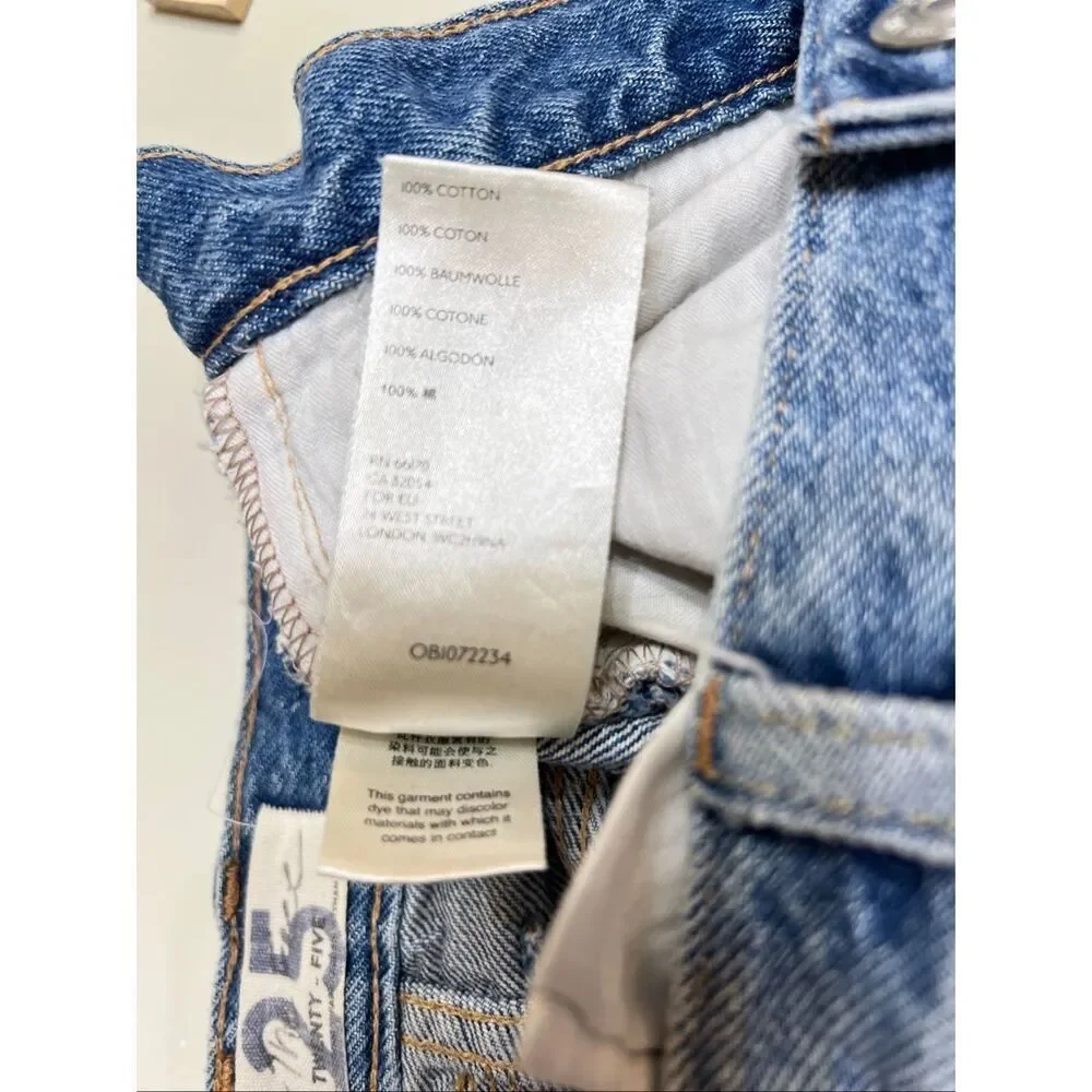 Free People We The Free Women's Button Fly Distressed Denim Shorts Blue Size 25
